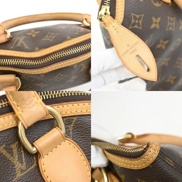LOUIS VUITTON Logo Lockit Hand Bag Monogram Leather Brown France M40102 97FB861 - Picture 11 of 15